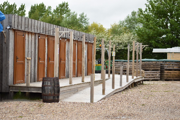 Toilet and shower block